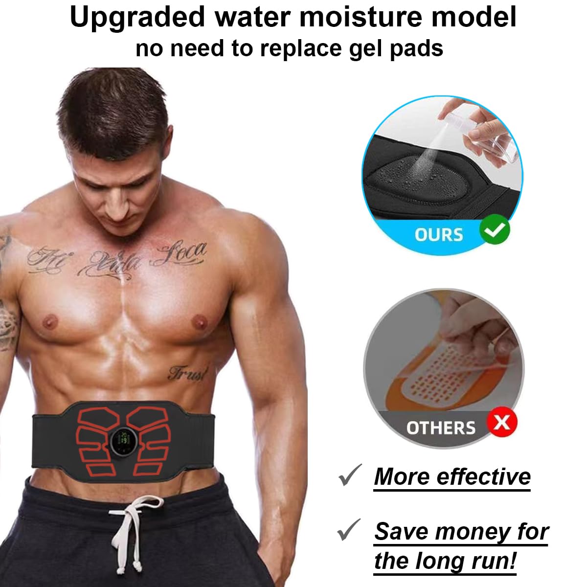 EMS Muskelstimulator, ABS Stimulator, Bauchstraffungsgürtel, Home Office Fitness Workout Ausrüstung für Bauch