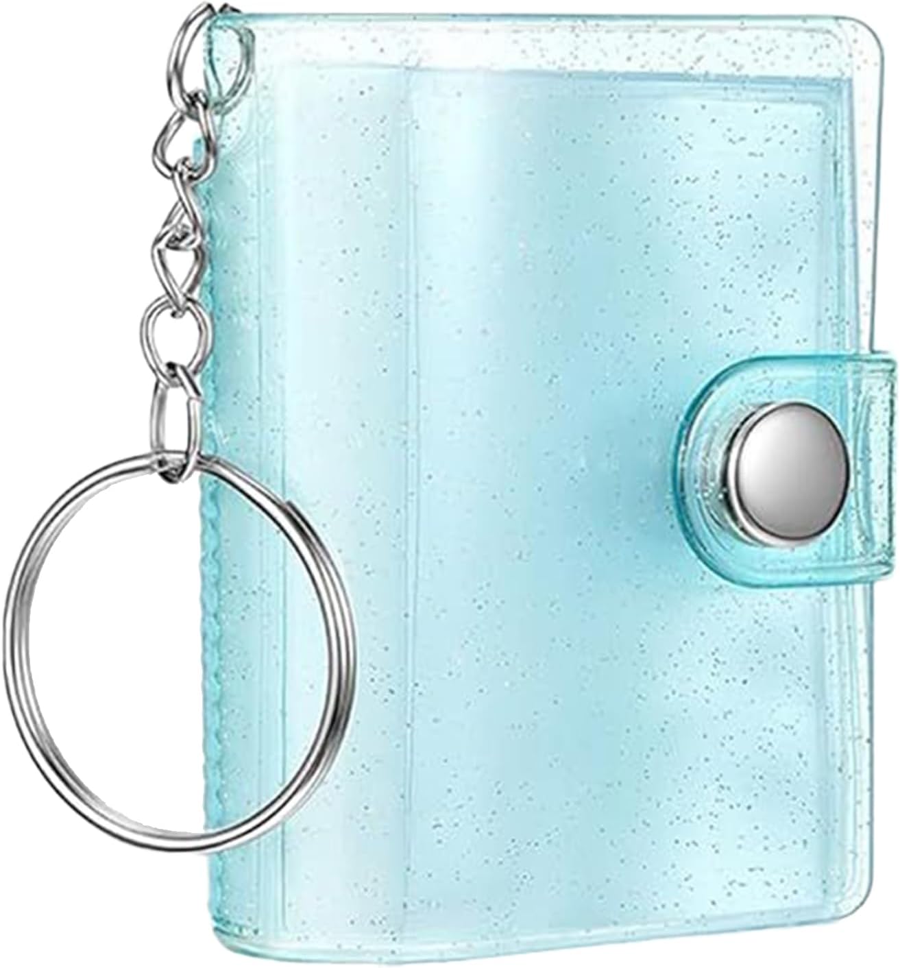Scrapbook Keychain - 24-Pockets Mini Picture Binder | Clear Key Ring Binder - for Picture Wallet Kids Adults Men Women Birthday Wedding School