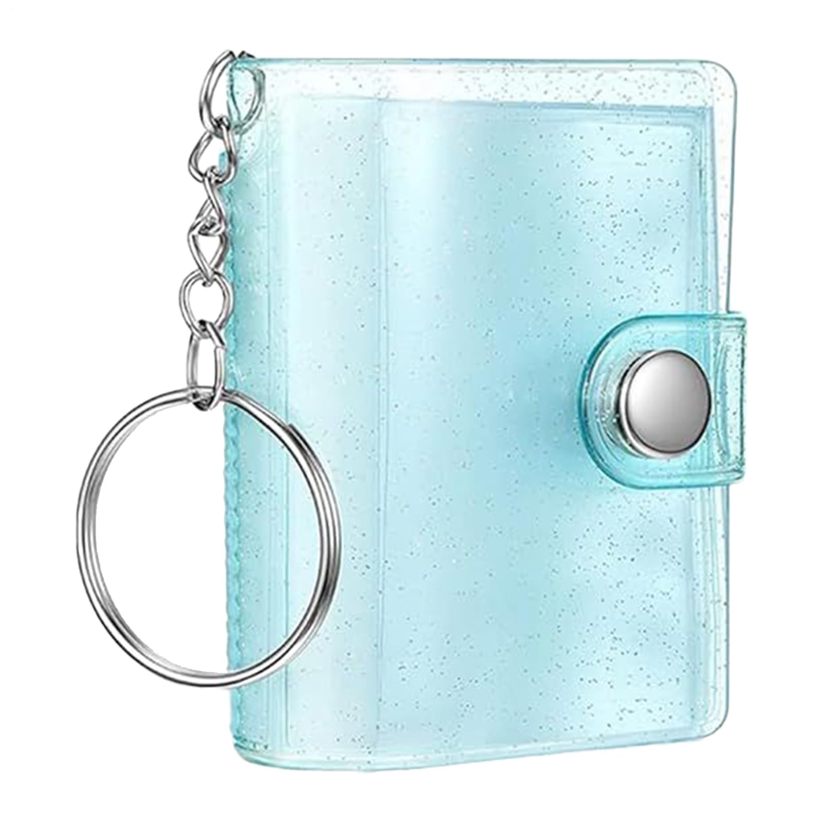 Scrapbook Keychain - 24-Pockets Mini Picture Binder | Clear Key Ring Binder - for Picture Wallet Kids Adults Men Women Birthday Wedding School