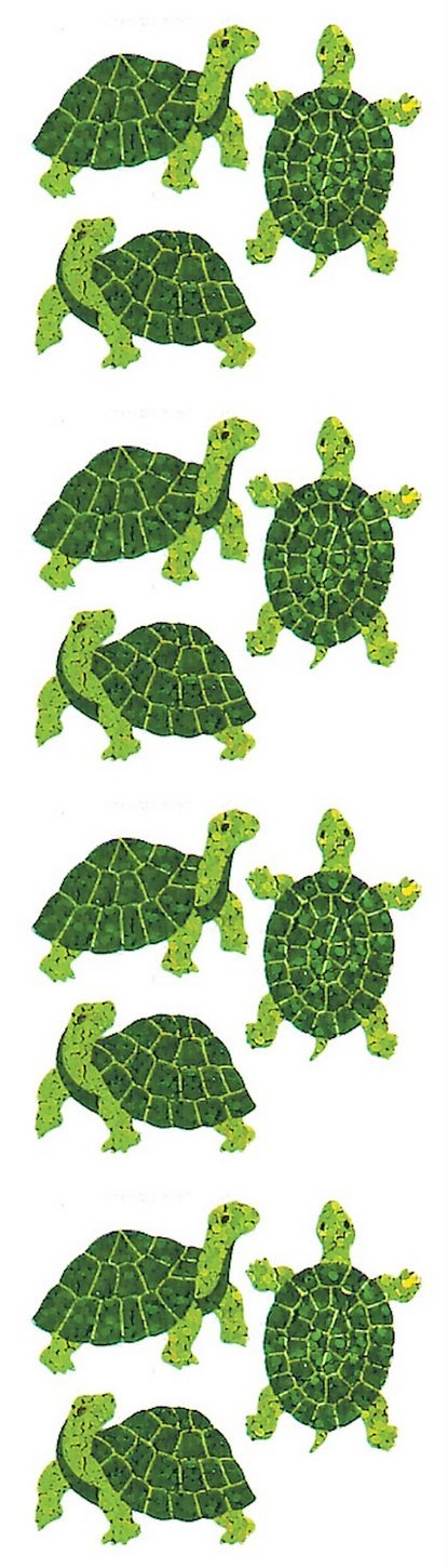 Jillson Roberts Prismatic Stickers, Mini Turtles, 12-Count (S7066)