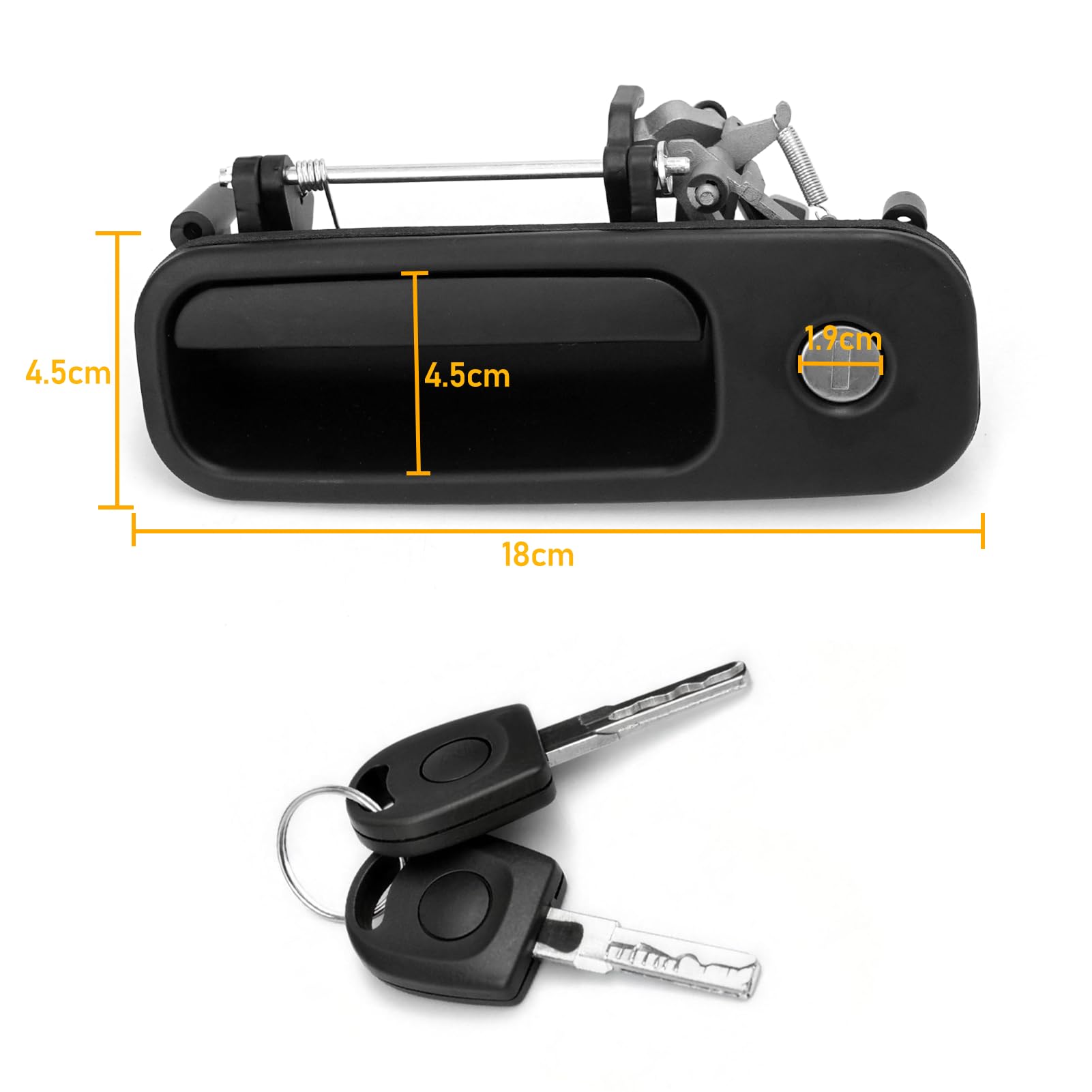 TTCR-II Compatibile con Maniglia per Portellone Posteriore con Serratura VW Golf 3 1H/Golf 4 1J5/Polo 6N2/Lupo 6X1/Caddy 3/Sharan/Transporter T5 Maniglia di Blocco del Portellone-1J6827565B 1J6827565A