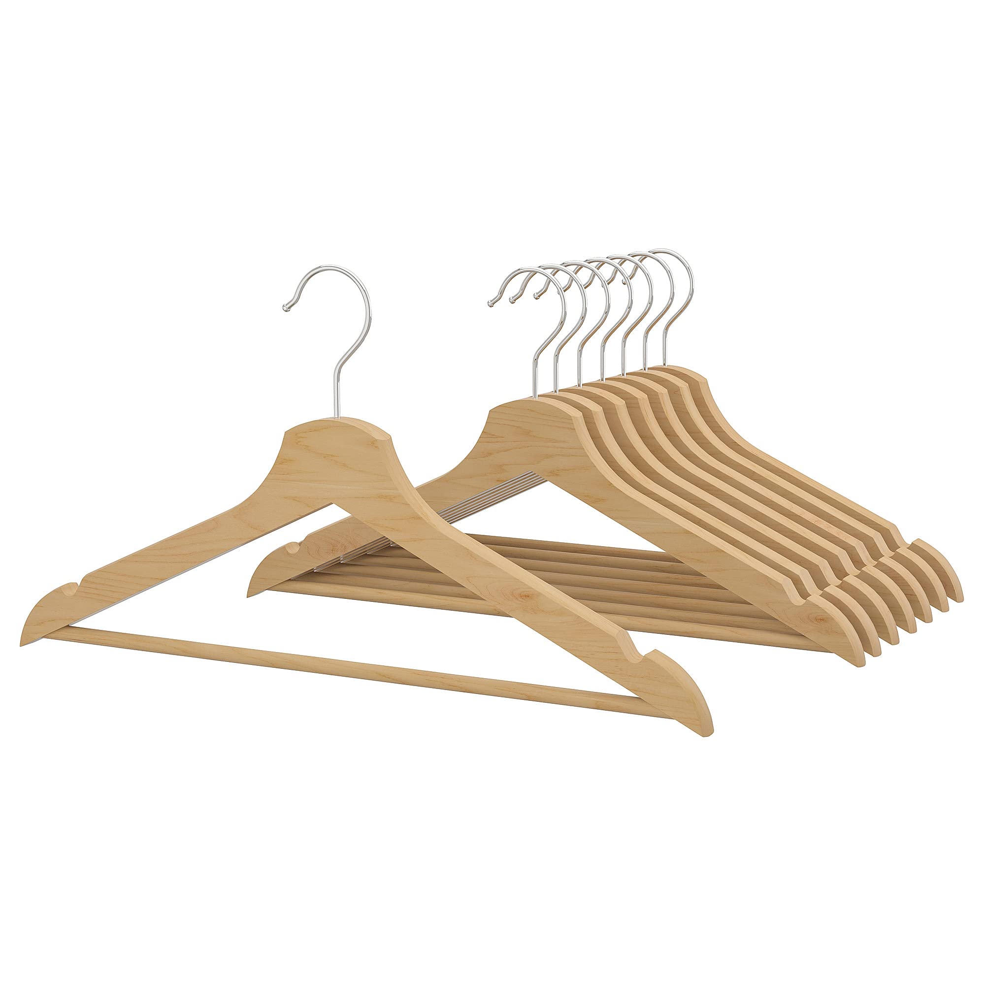Cintre BUMERANG naturel en bois de haute qualité pour garde-robe