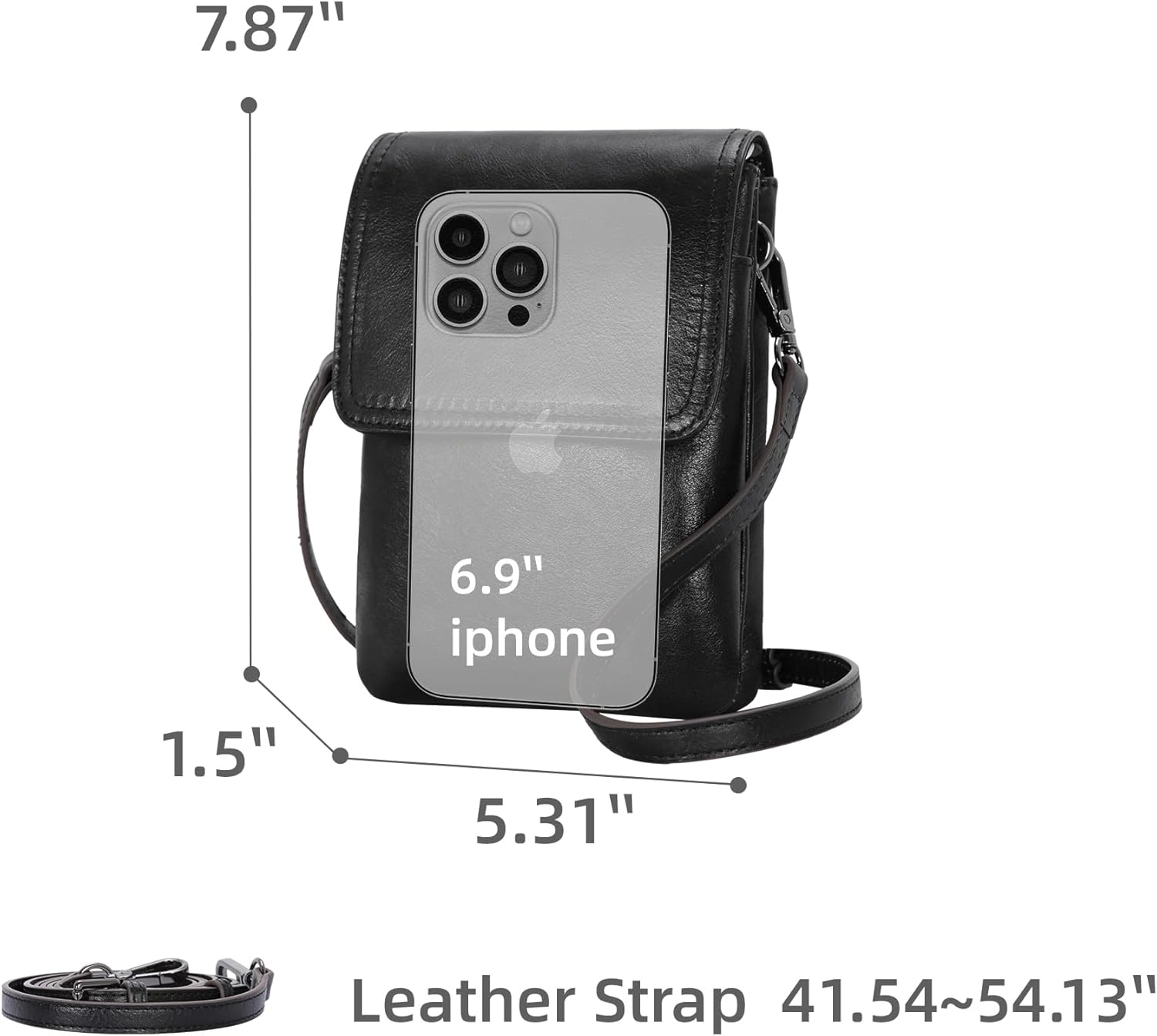 Iswee Leather Crossbody Bags for Women RFID Blocking Cell Phone Purse Small Anti-Theft Zippered with Card slots - Image 4