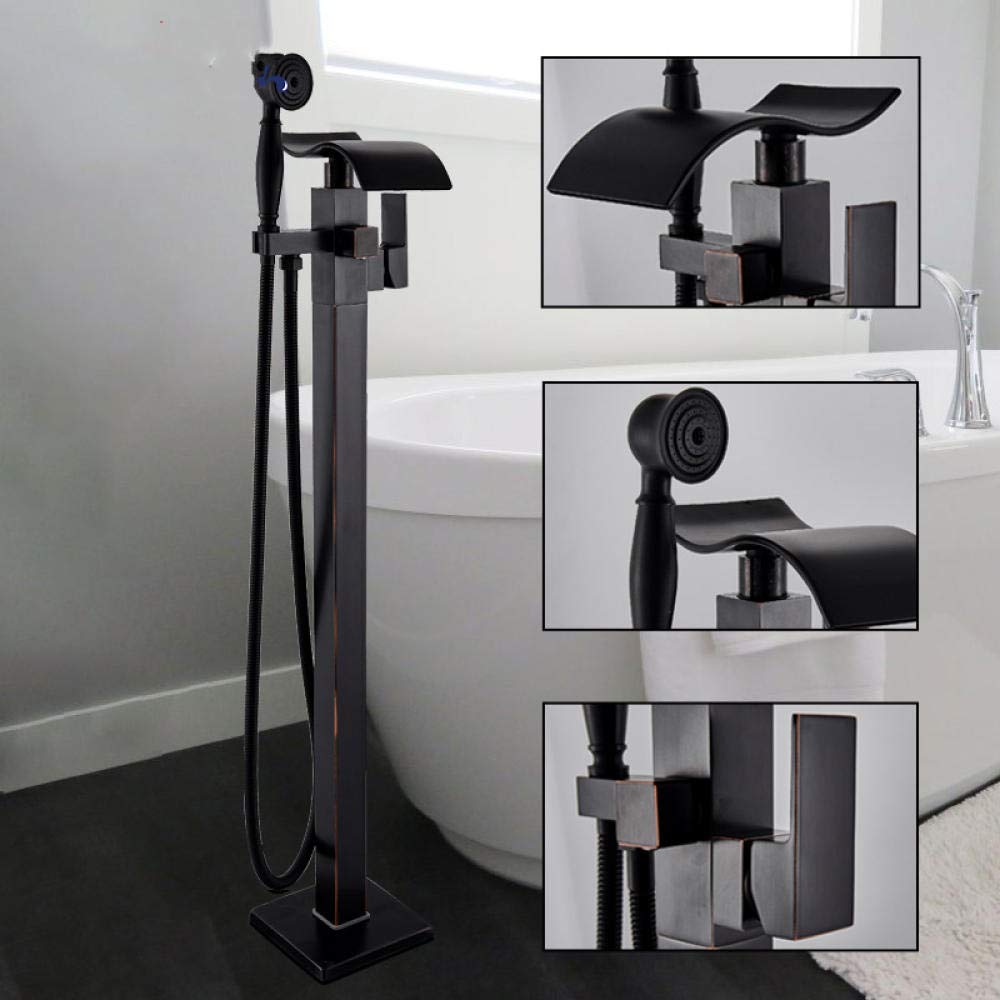DFGHNBVC Bathroom Tub Faucet Waterfall Spout Freestanding Single Handle Brass Cold Hot Water Mixer Tap For Bathtub Faucets