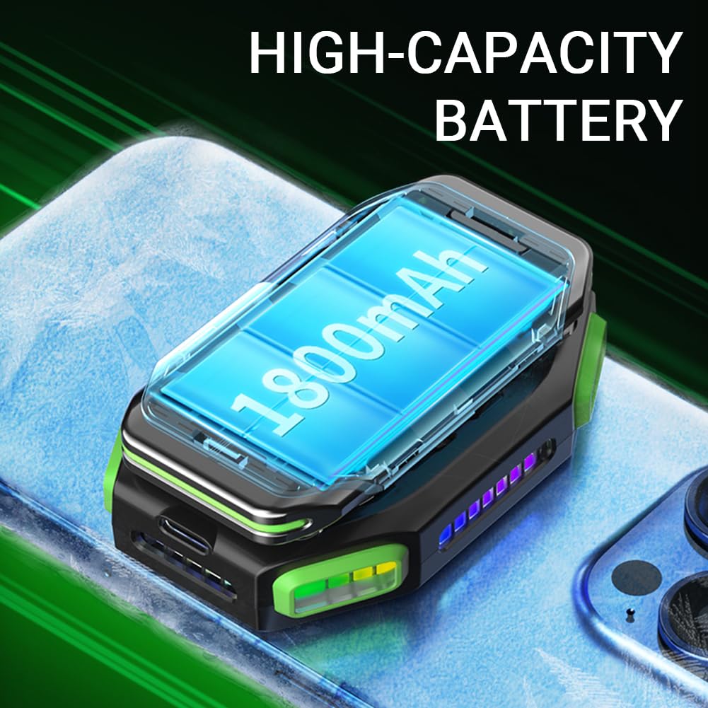 Handy Kühler Gaming Phone Cooler für PUBG Mobile Game, Halbleiter-Radiator Schnelle Kühlung, Leiser Lüfter für iPhone/Android Mobile Spiele und Live-Streaming