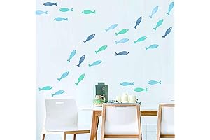 Peel and Stick Fish Wall Decals - Vibrant Ocean Fish Wall Stickers...