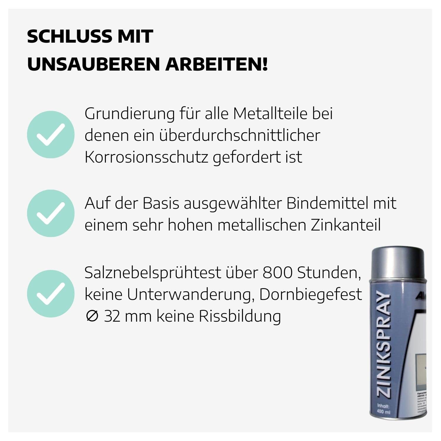 Zink-Spray 400ml I 12 Dosen Korrosionsschutz-Spray I schnelltrocknendes Rostschutz-Spray I Punktschweißfarbe I hitzebeständiges Grundierung Spray (490°C) I Baustellen-Spraydose