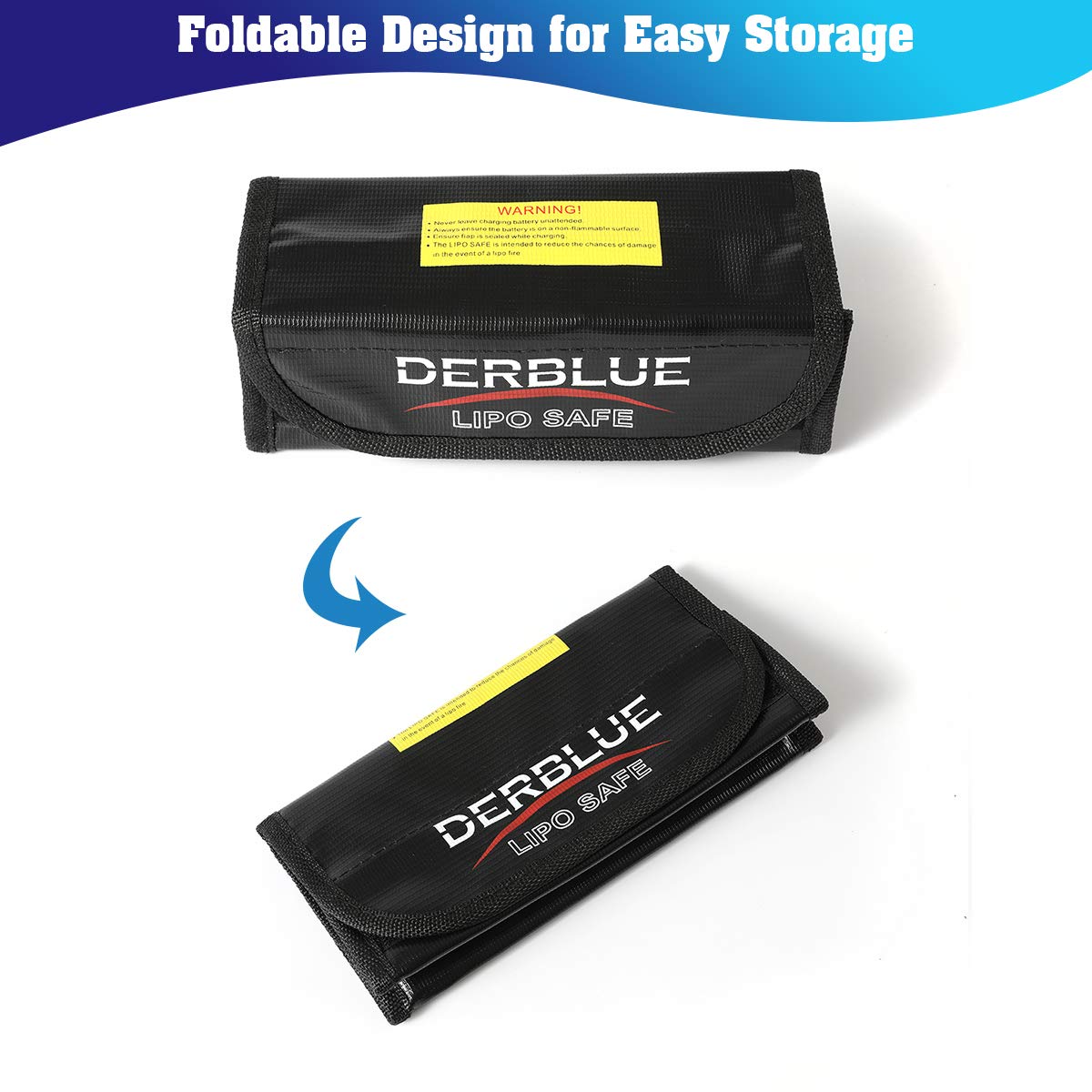 2PCS Fireproof Lipo Battery Safe Bag - Explosionproof Guard For Charging & Storage, 185x75x60mm Size - View #2