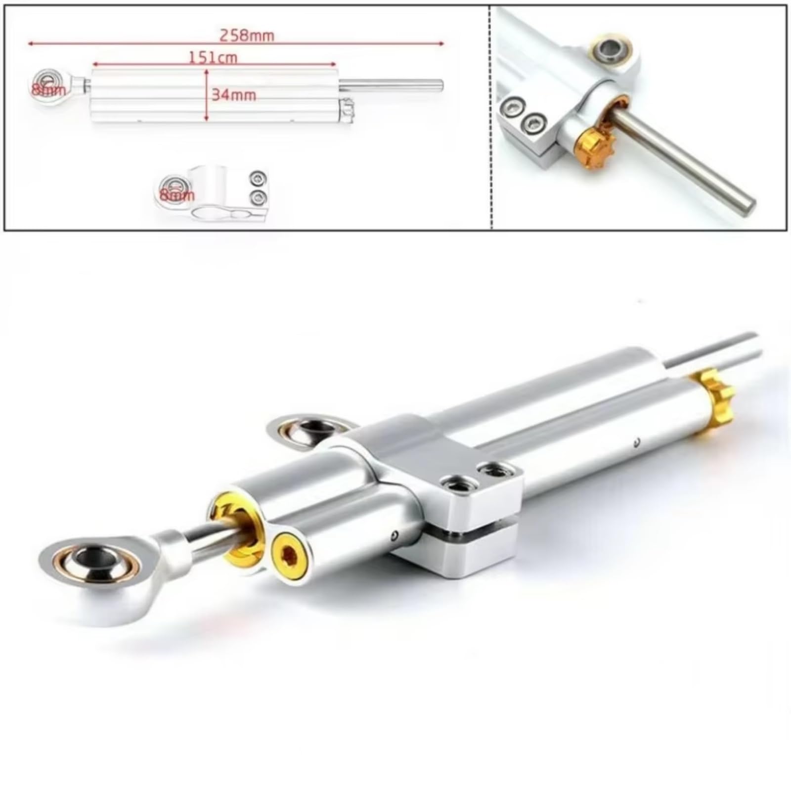 Amortiguador de Dirección 1 Pieza Para Scooter Moto De Cross Amortiguador De Dirección De Motocicleta Soporte De Barra Estabilizadora Linea Accesorios De Motocicleta, Dispositivo Anticolisión