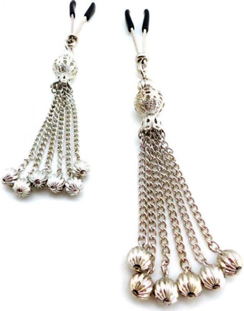Nipple Clamp Short Tweezer Chrome Chain Tassel