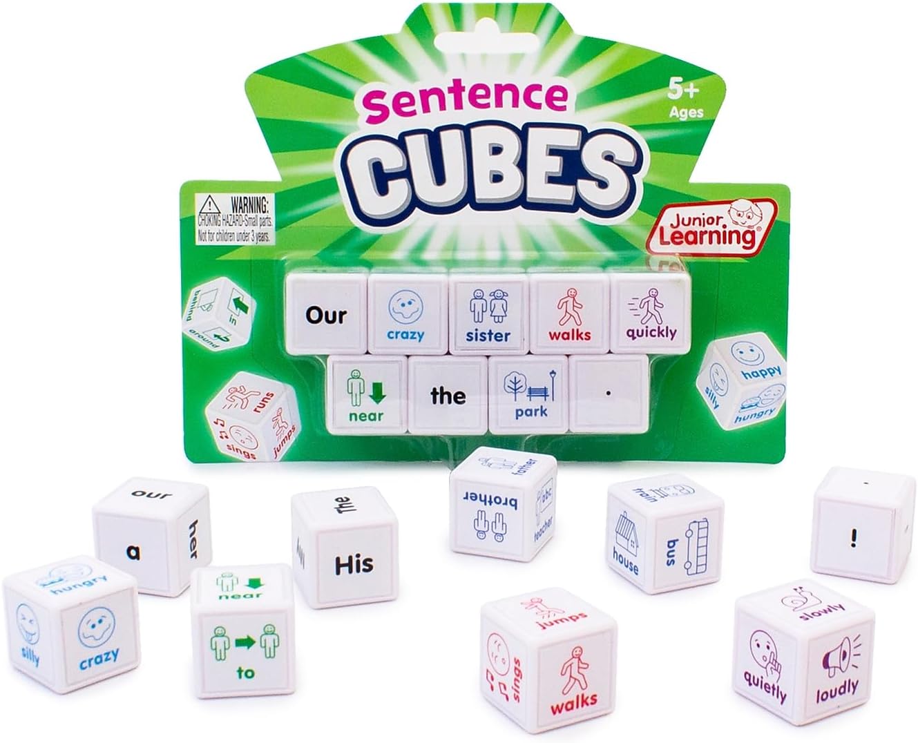 Junior Learning JL644 Sentences Cubes, Multicolor
