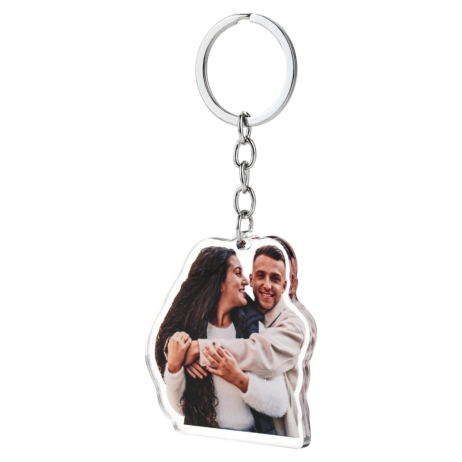 Cqsxm Unisex Personalized Shape Custom Keychain, Personalized Keychain With Personal Portrait, Creative Gifts Suitable For Friend And Family (Personalized Shape) 5 Cm