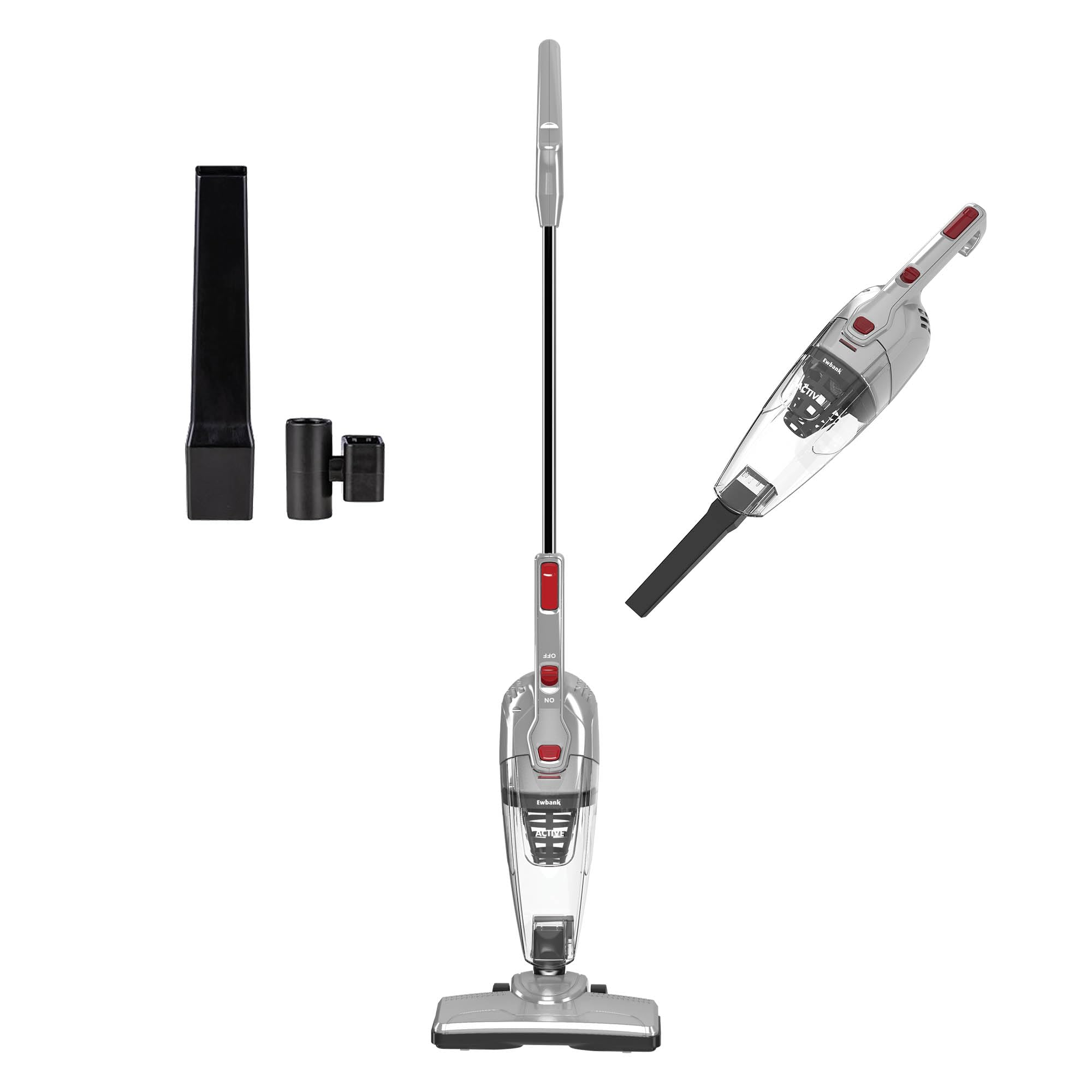 Ewbank EWVC3107 ACTIVE Corded Stick Vacuum Cleaner, 2-in-1 Lightweight Upright and Handheld Vacuum with Washable HEPA Filter, Crevice Tool and a Swivel Floor Head