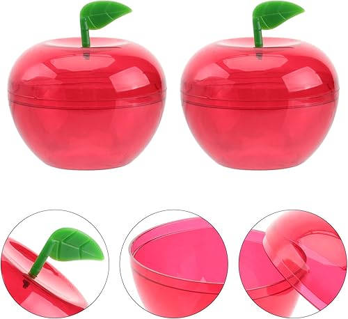 Miniatura 5 de FOMIYES Caja de dulces con forma de manzanas, 12 unidades, de plástico, con relleno de manzanas, recipientes decorativos para dulces de frutas para