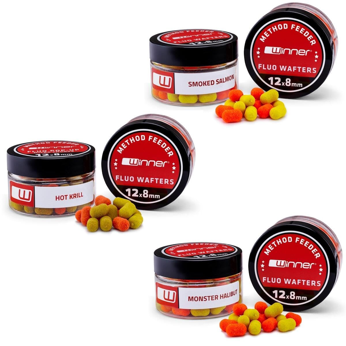 Tandem Baits Method Feeder Fluo Wafters 20g Flavor Mix Fish Carp Bait Carp Fishing Bait for Big Fish Fishing Carp Accessories for Professionals & Hobby Anglers 3 pcs