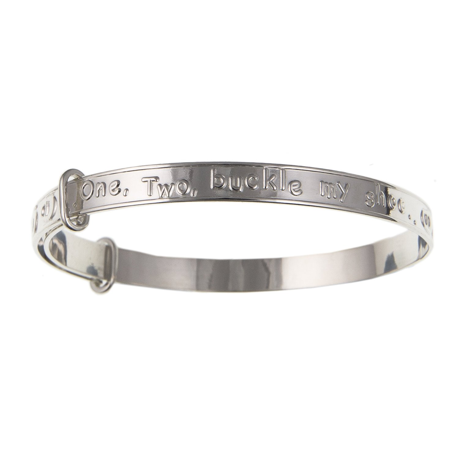 Inspirational Message Script Sentiment Nursery Rhyme Expanding/Expandable/Adjustable Bangle Bracelet for Baby/Child/Children/Women - 925 Sterling Silver - Baby/Childrens Jewellery