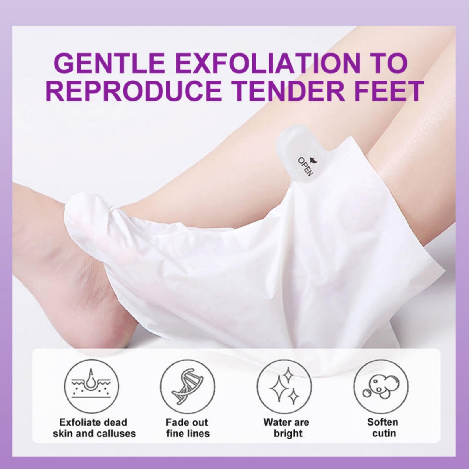 Joyeee Maschera Piedi Esfoliante, Lavender Foot Peel Mask, Efficace Peeling Piedi, Scrub Piedi e rimozione Calli dei Piedi, per Uomini e Donne, 5 paia
