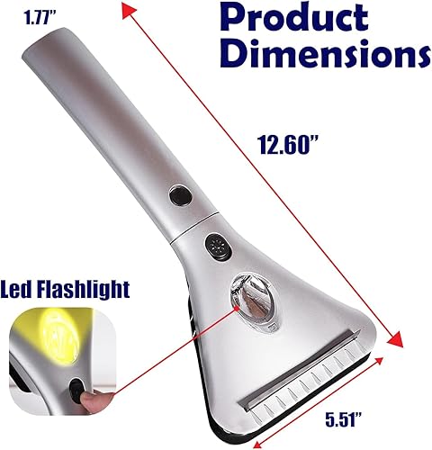 Miniatura 2 de ZONETECH Rascador de hielo y nieve para ventana de automóvil, con calefacción, extensible, para parabrisas con luz LED, calefacción eléctrica de 12