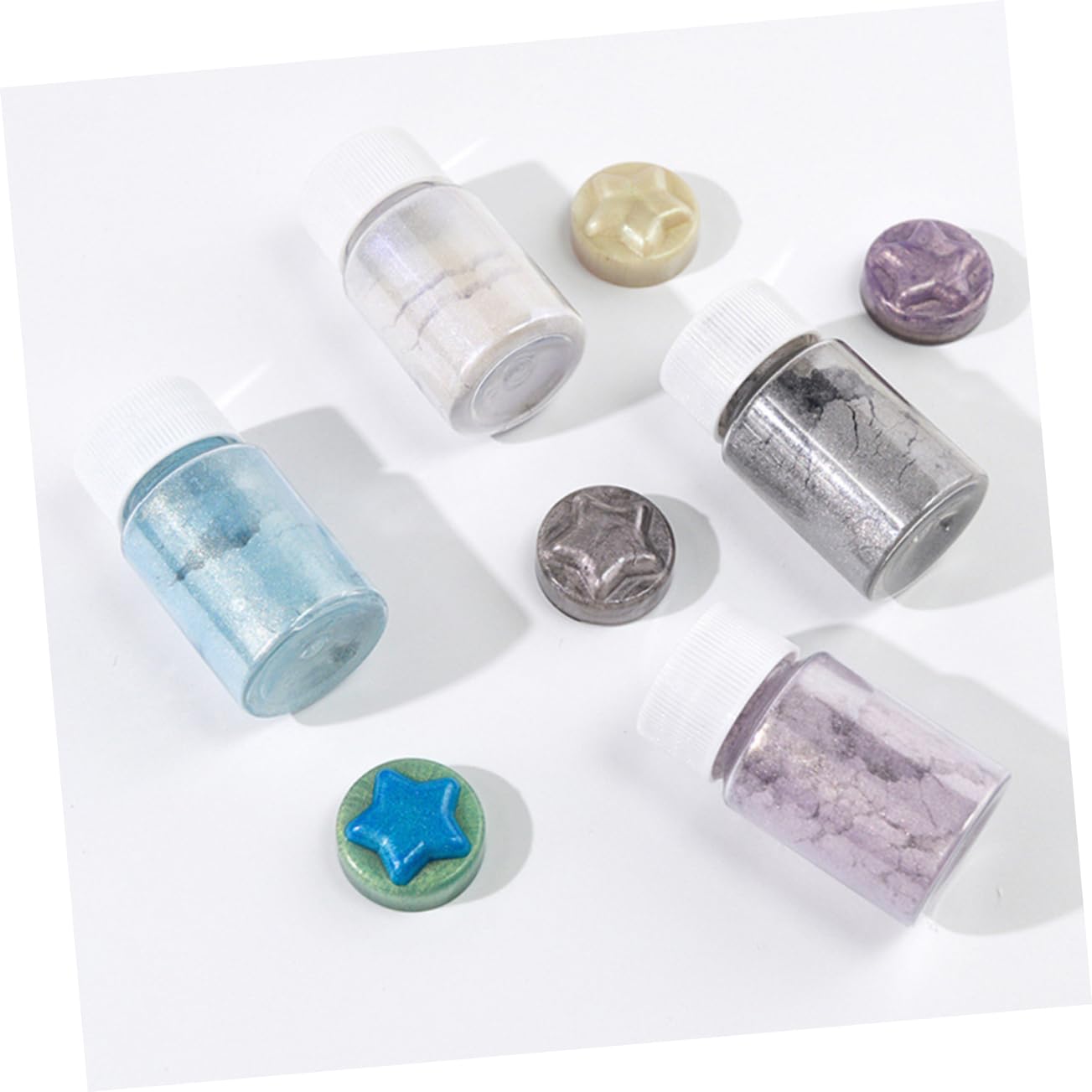Set 9 Pigmenti Colorati in Polvere di Mica per Cosmetici Fai da Te, Pigmento Naturale per Nail Art e Trucco, Polvere per Artigianato e Miscele Personalizzate, Adatto