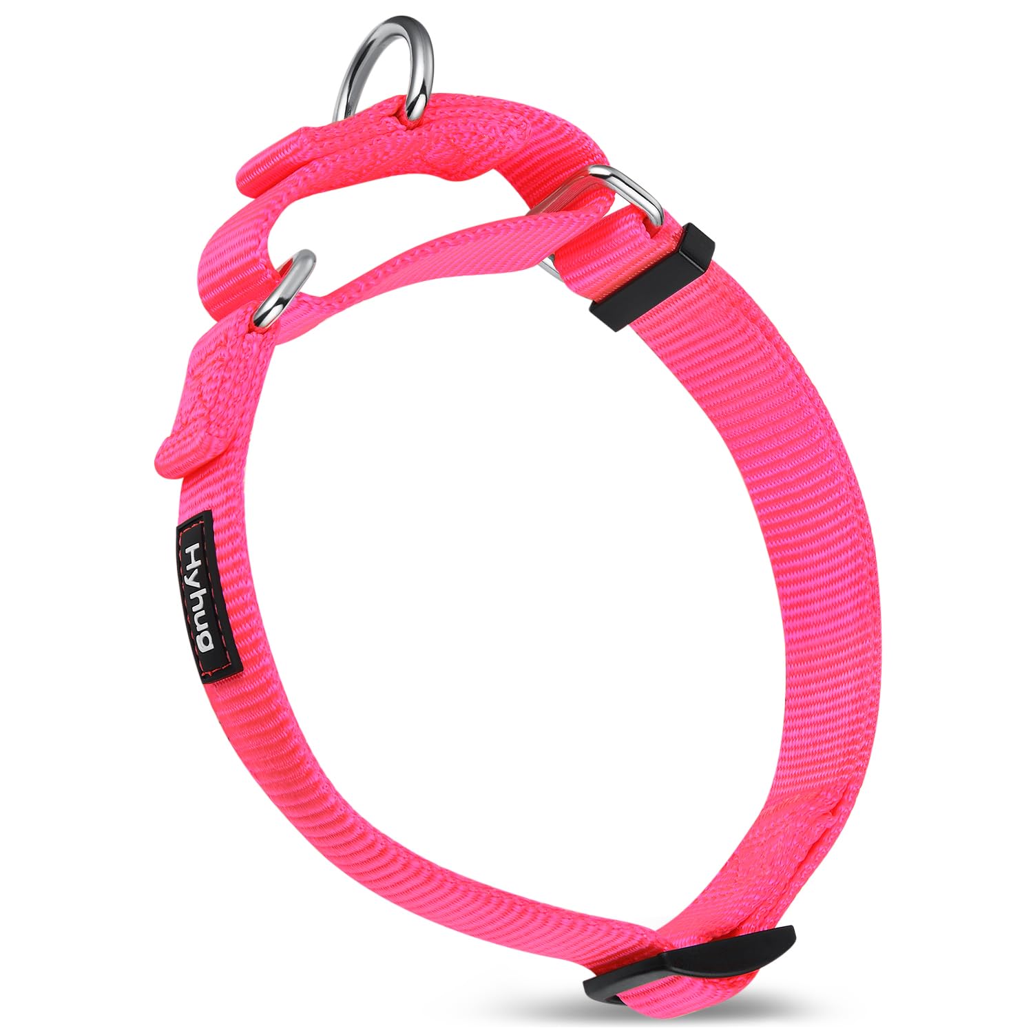 Hyhug Martingale Halsband M Rosa | Fluchtsicher & rutschfest mit Zugstopp - Robustes Nylon für Training & Spaziergänge - Ideal für kleine & mittelgroße Hunde