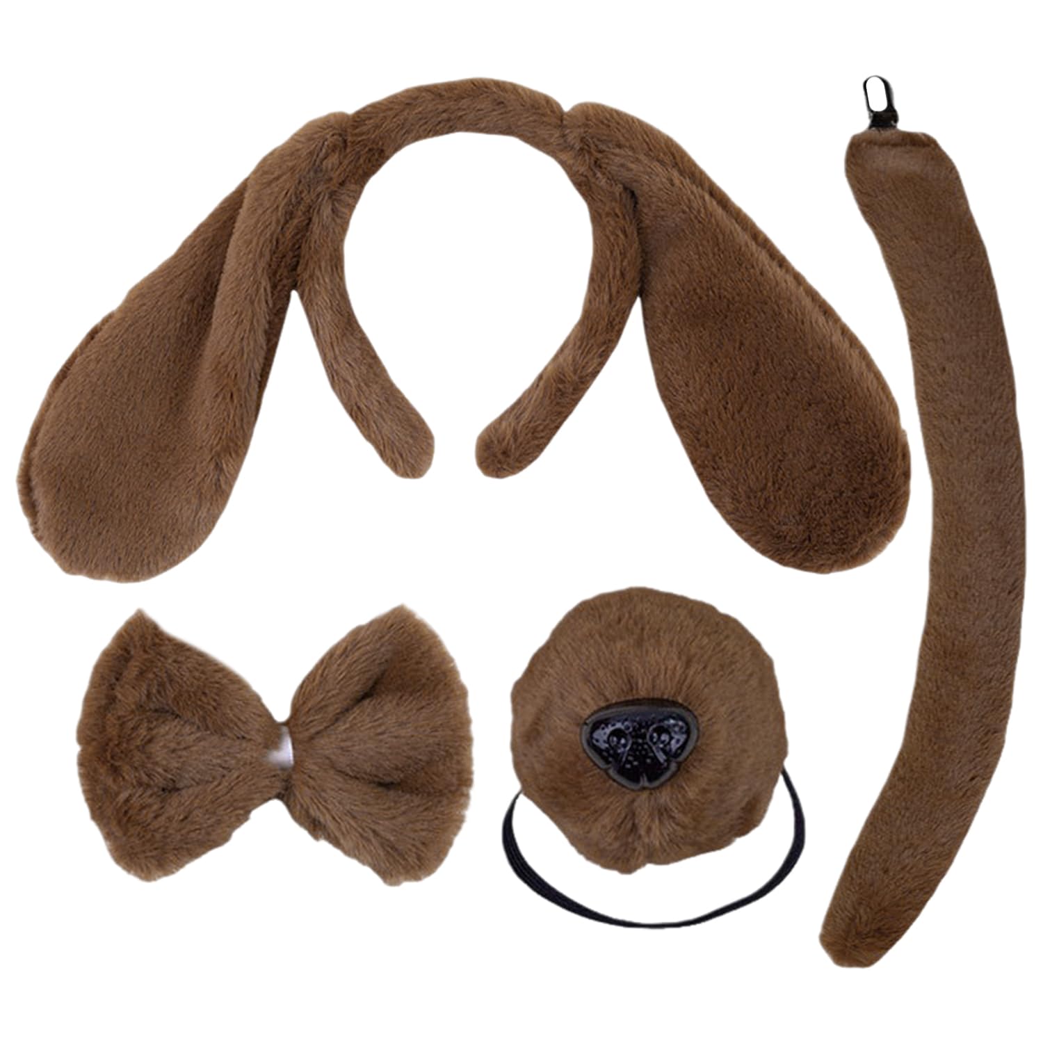 1 Fascia per La Testa, 1 Papillon, 1 Naso E 1 Coda, Accessori per Costumi per Cani, Oggetti di Ruolo, Accessori Carini.