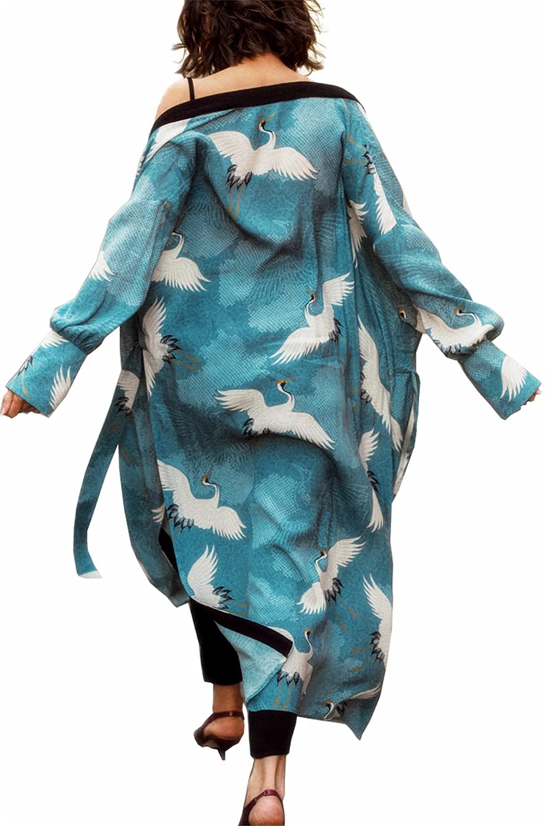 LeofL Cárdigan de playa para mujer, bata de dormir Yukata, kimono para cubrir el traje de baño, K Multi Japan Color 9, talla única