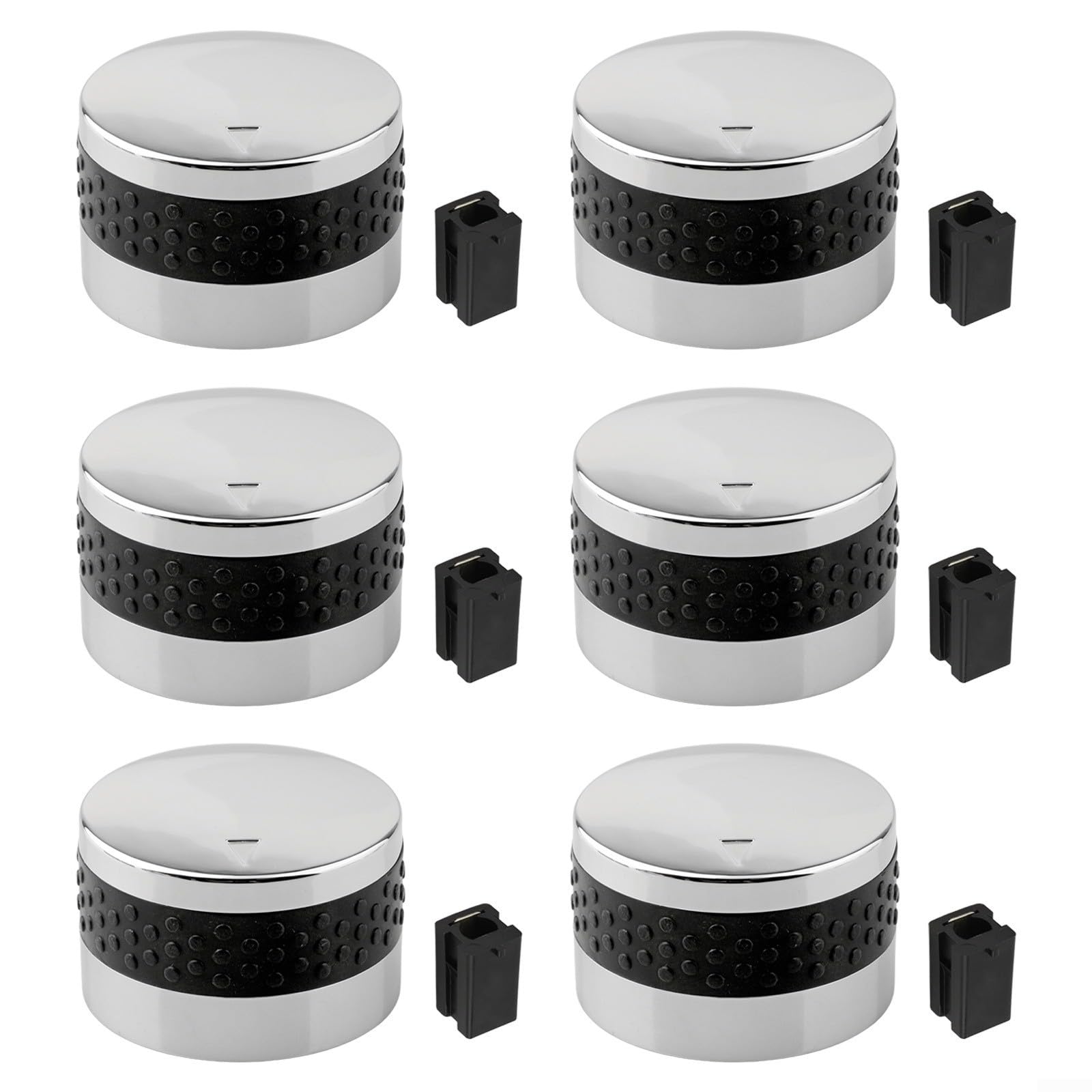 Entgoinggo Cooker Knobs Gas Grill Burner Knobs Set, Barbecue Replacement Parts for BBQ Outdoor Dining Camping Non Slip Grip, Easy Install(6pcs)