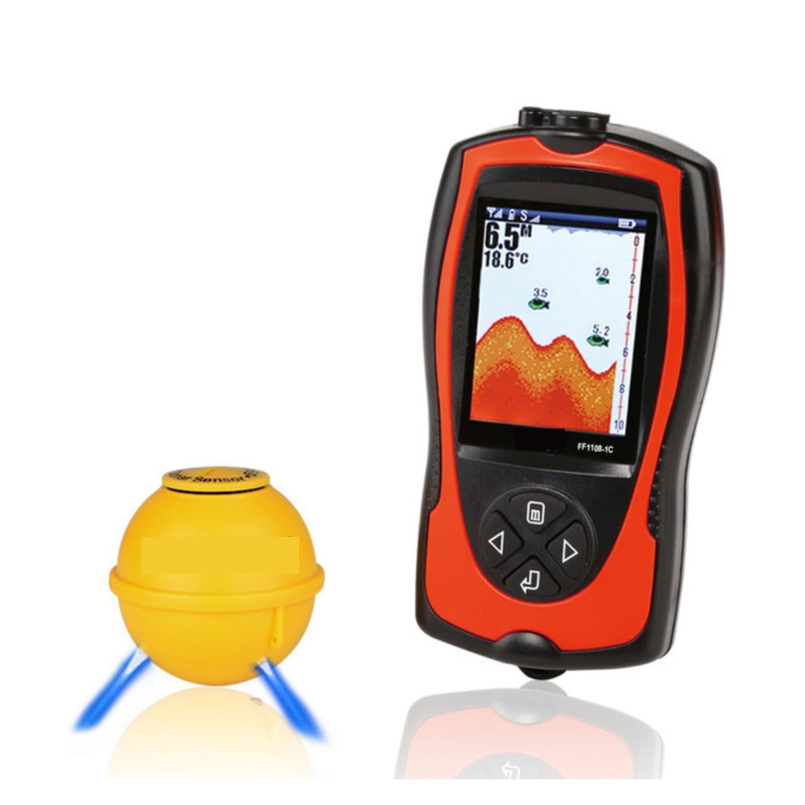 Ecoscandaglio wireless ricaricabile ecoscandaglio TFT a colori da 2,4 pollici,Alta definizione