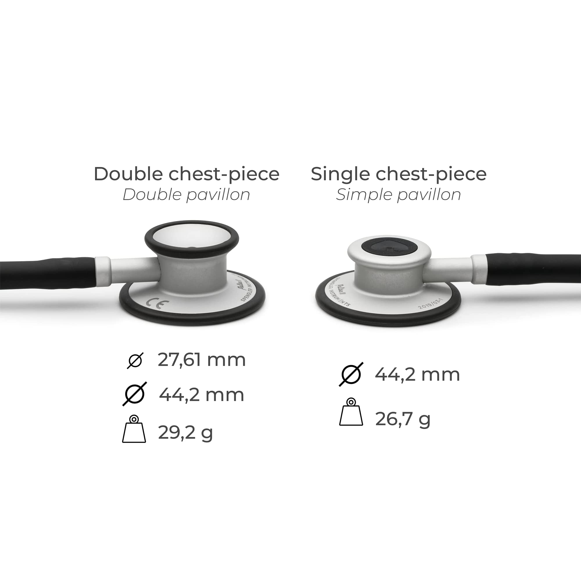 SPENGLER Pulse II Stéthoscope Infirmier Double Pavillon Carbon