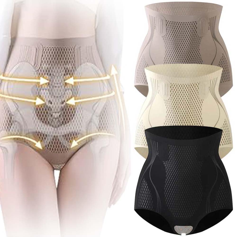 KEYULIPelvicFlex Ionogenic Fabric Shaper 3PCS 2024 New Woman Tummy High Waist Panties Ion Fiber Repair Shaping Device Tummy Control Pants
