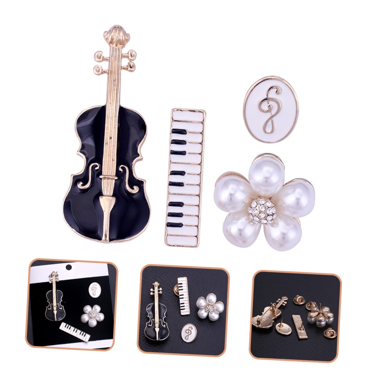 SOIMISS 20pezzi Spilla Violino Elegante Per Donne Spille Musicali Per Abbigliamento Accessori Moda Per Amanti Della Musica