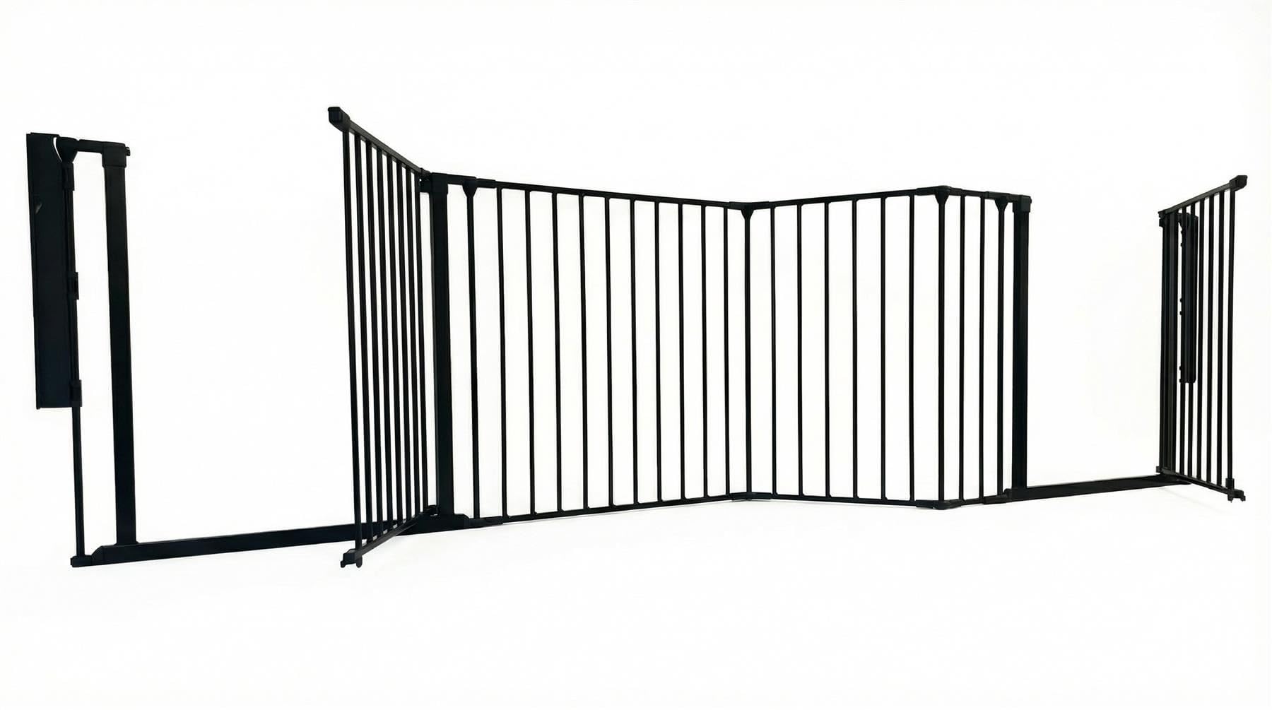 Safetots Two Door Multi Panel Stair Gate, Black, Up to 370cm