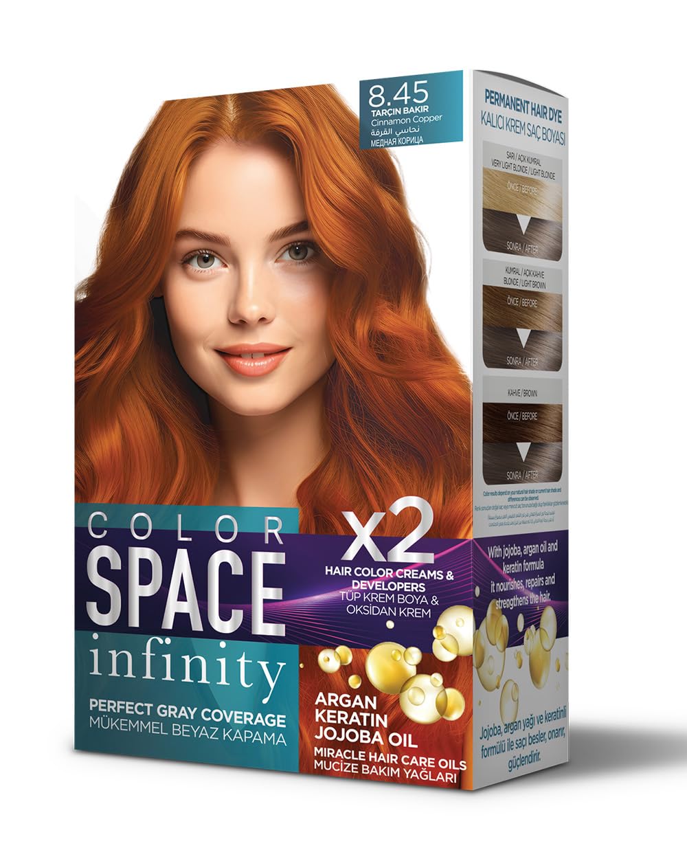 Color Space Infınıty Set Saç Boyası 8.45 Tarçın Bakır