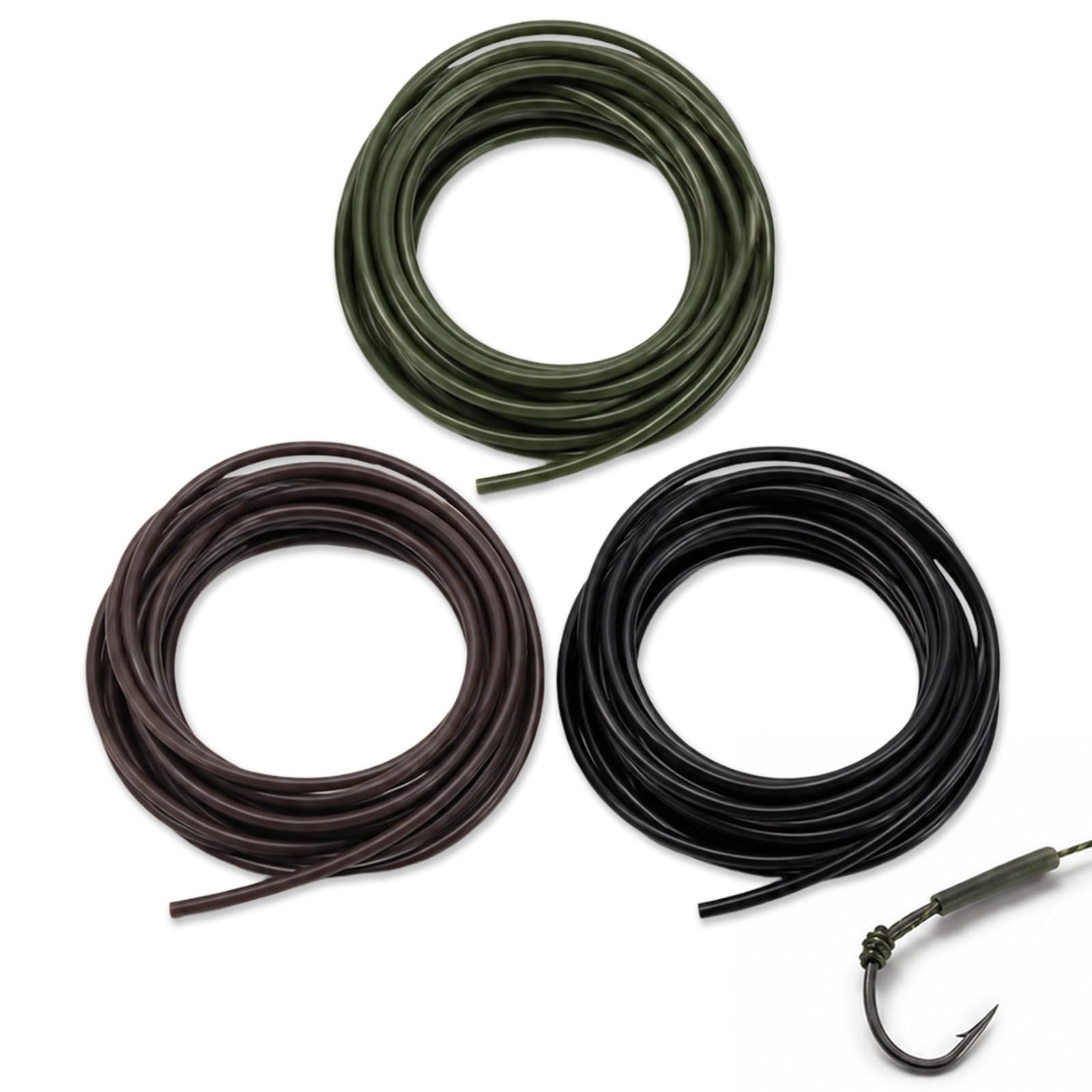3 Packs Carp Fishing Silicone Rig Tube Soft Sleeve 1m Anti-Tangle