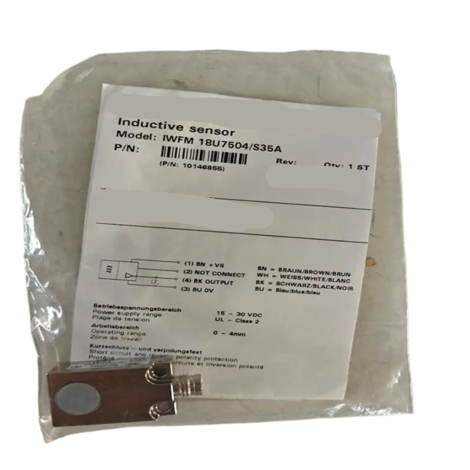 BRODEFUP 18U7504/S35A Inductive Distance Sensor