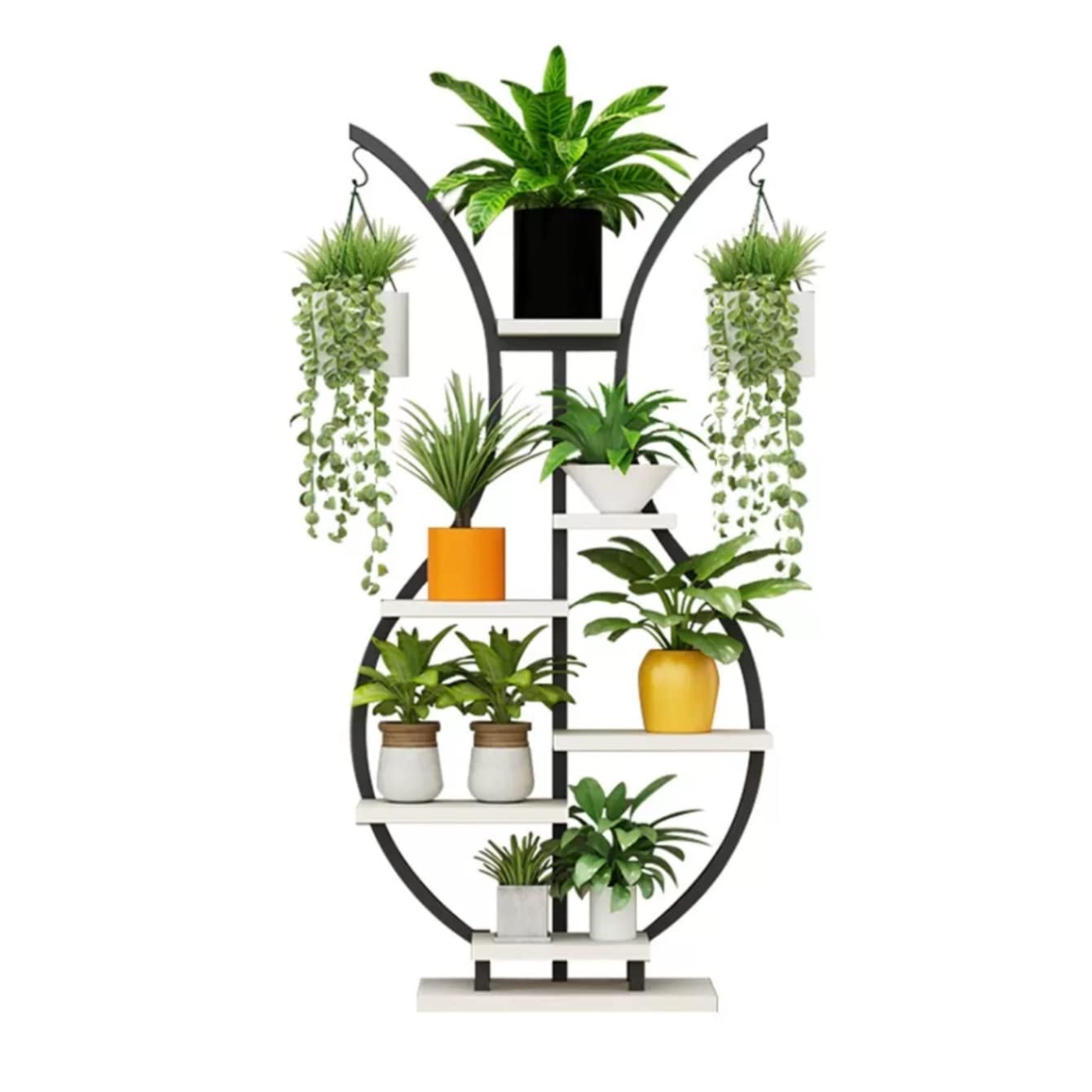 フラワースタンドプランタースタンド観葉植物 台 創造的な鉄の植物の棚の屋内屋外の中庭のテラスのバルコニーのための多層植物の立場 ガー