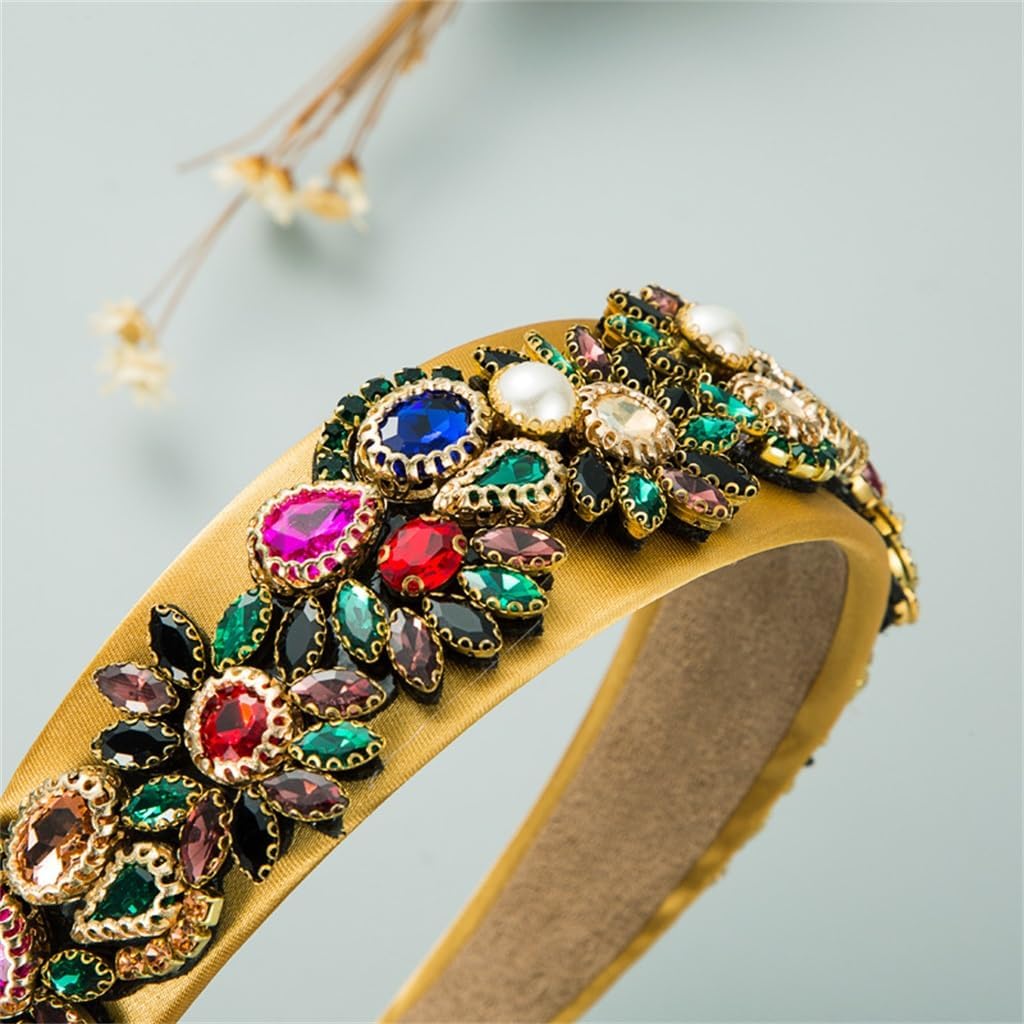 Personalized Heavy Duty Diamond Encrusted Fabric Hair Bands Prom Baroque Accessories