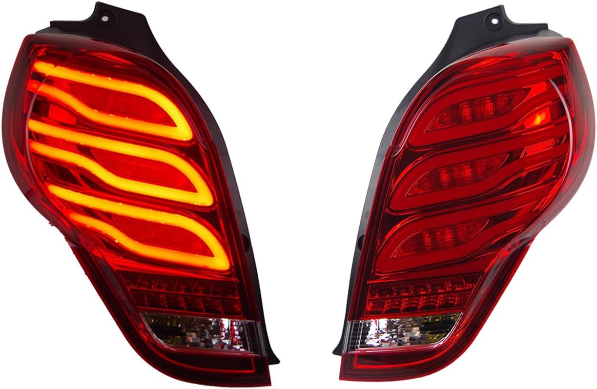 1 Pair Rear LED Light Lamp Taillight Assembly For Chevrolet Spark 2011-2014 Black Red