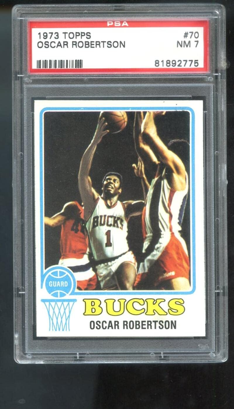 1973 Topps #70 Oscar Robertson PSA 7 Graded Basketball Card NBA 1973-74 NM Bucks