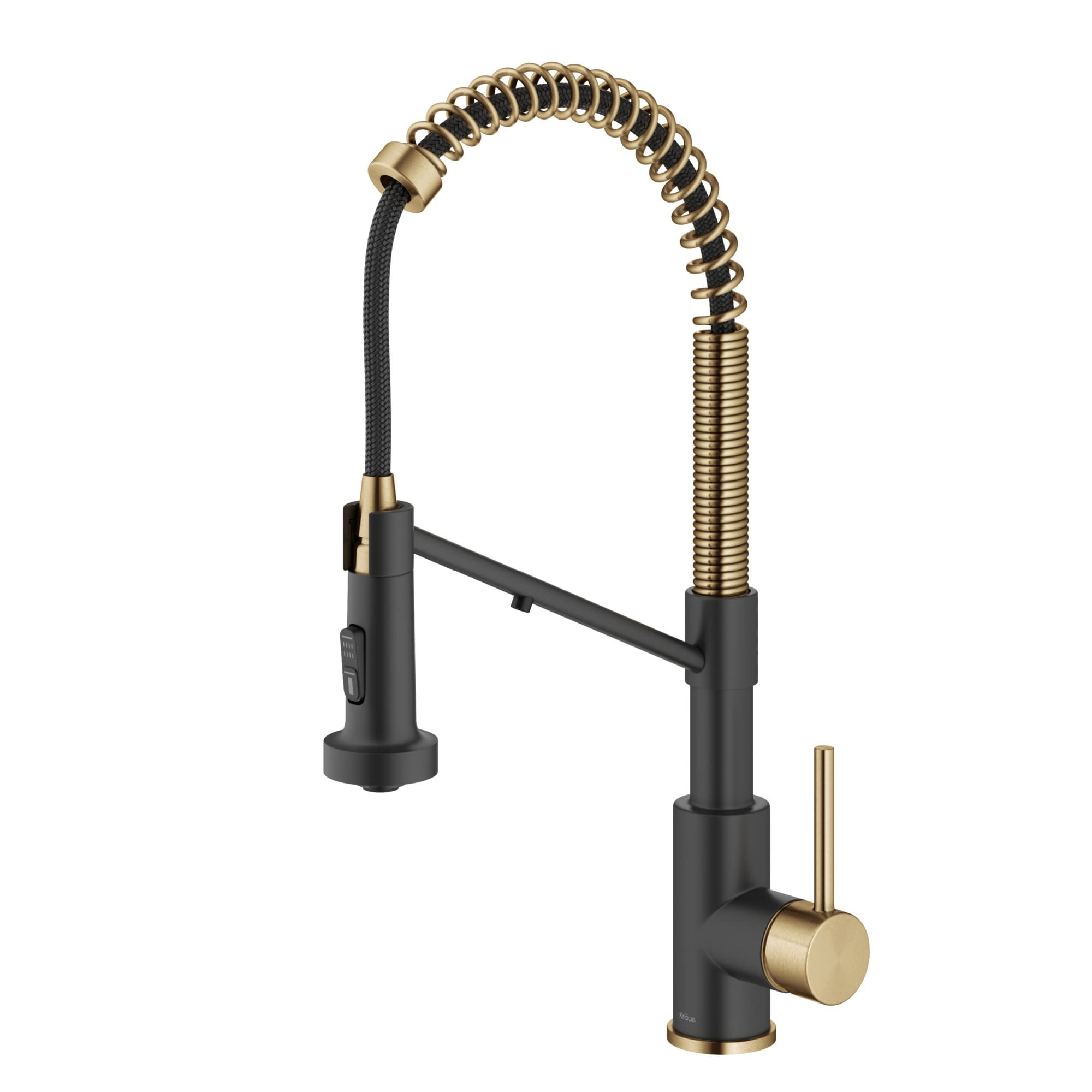 KRAUS Bolden 2-in-1 Commercial Style Pull-Down Single Handle Water Filter Kitchen Faucet for Reverse Osmosis or Water Filtration System in Brushed Brass/Matte Black, KFF-1610BBMB