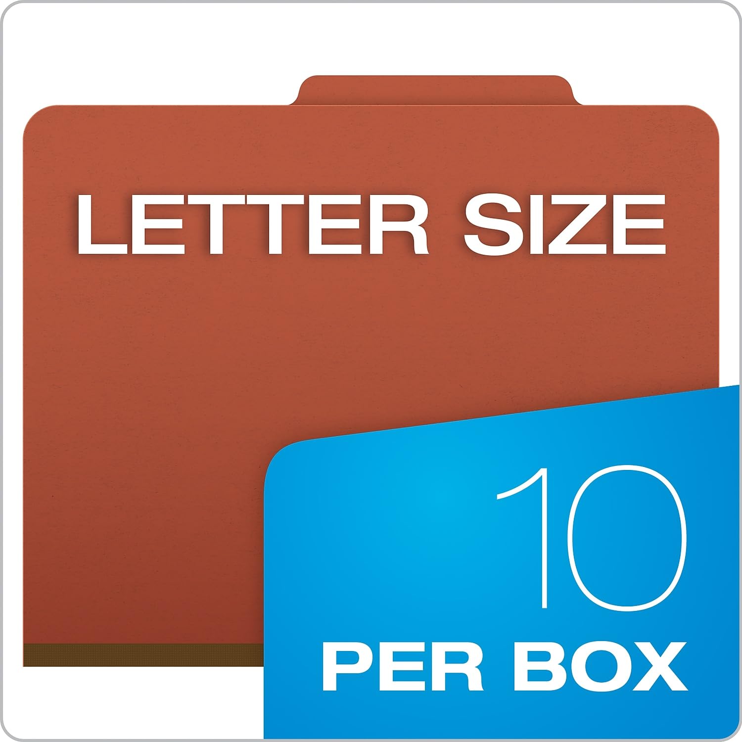 Pressboard Classification Folders, Letter, Six-Section, Red, 10/Box