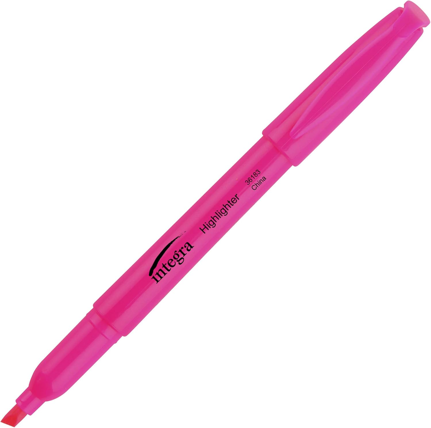 Integra Pen Style Fluorescent Pink Highlighters (Pack of 12) Office Products