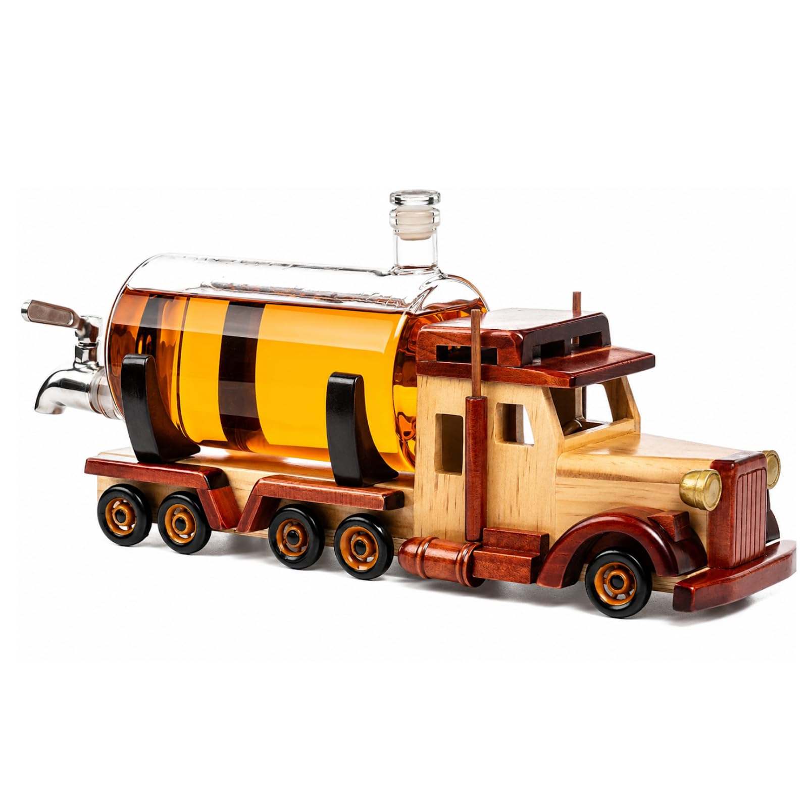 Décanteur de vin et de whisky pour vin, bourbon, scotch ou whisky, cadeau pour les pères, camionneurs, 1000 ml, 45,7 cm de long, cadeaux pour papa, lui – Cadeau de camionneur, cadeau de chauffeur de