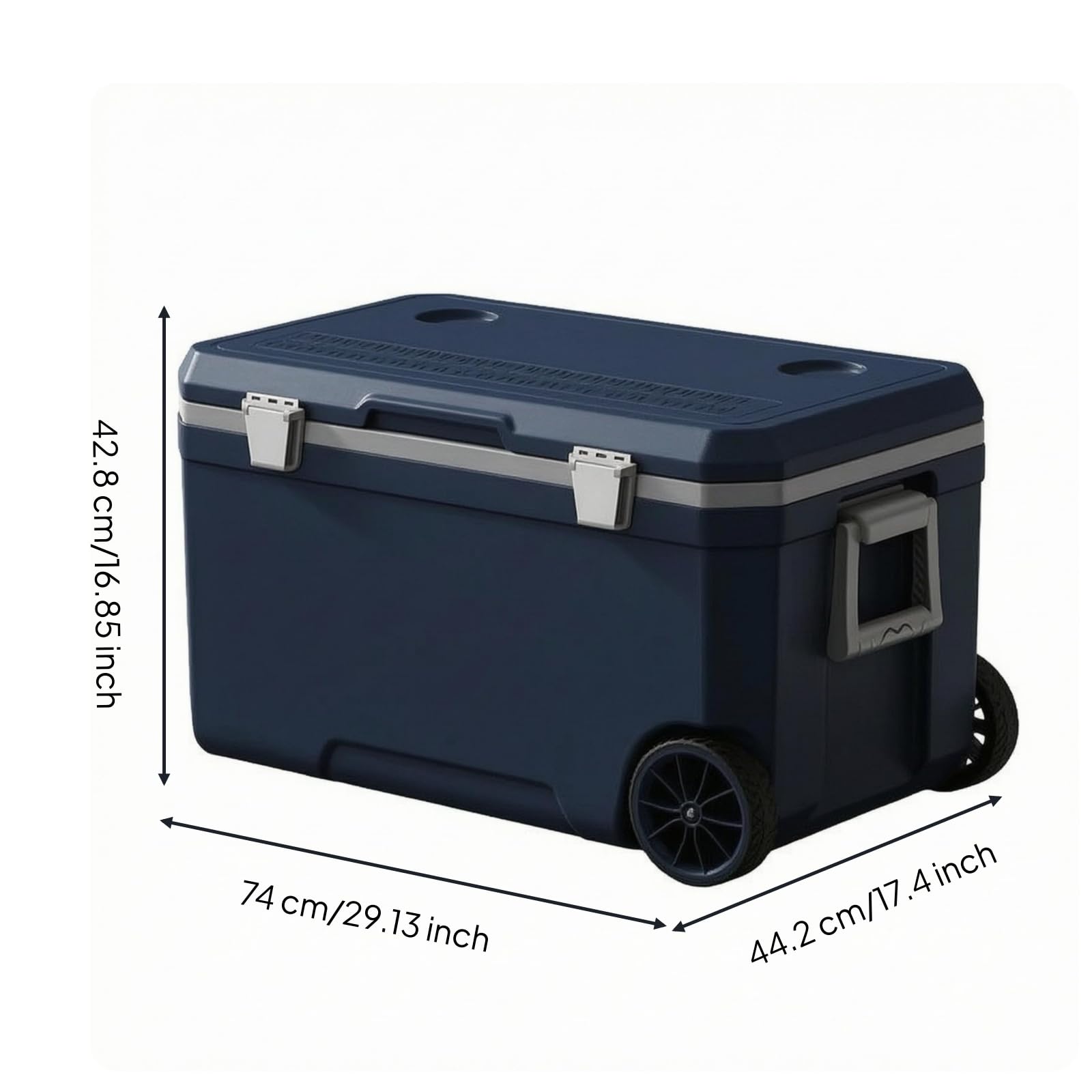 Contenitore Termico con Coperchio a Cerniera Isolamento in Schiuma PU Box Frigo Rigido Apertura Dall'alto Ghiacciaia Portatile per Esterno