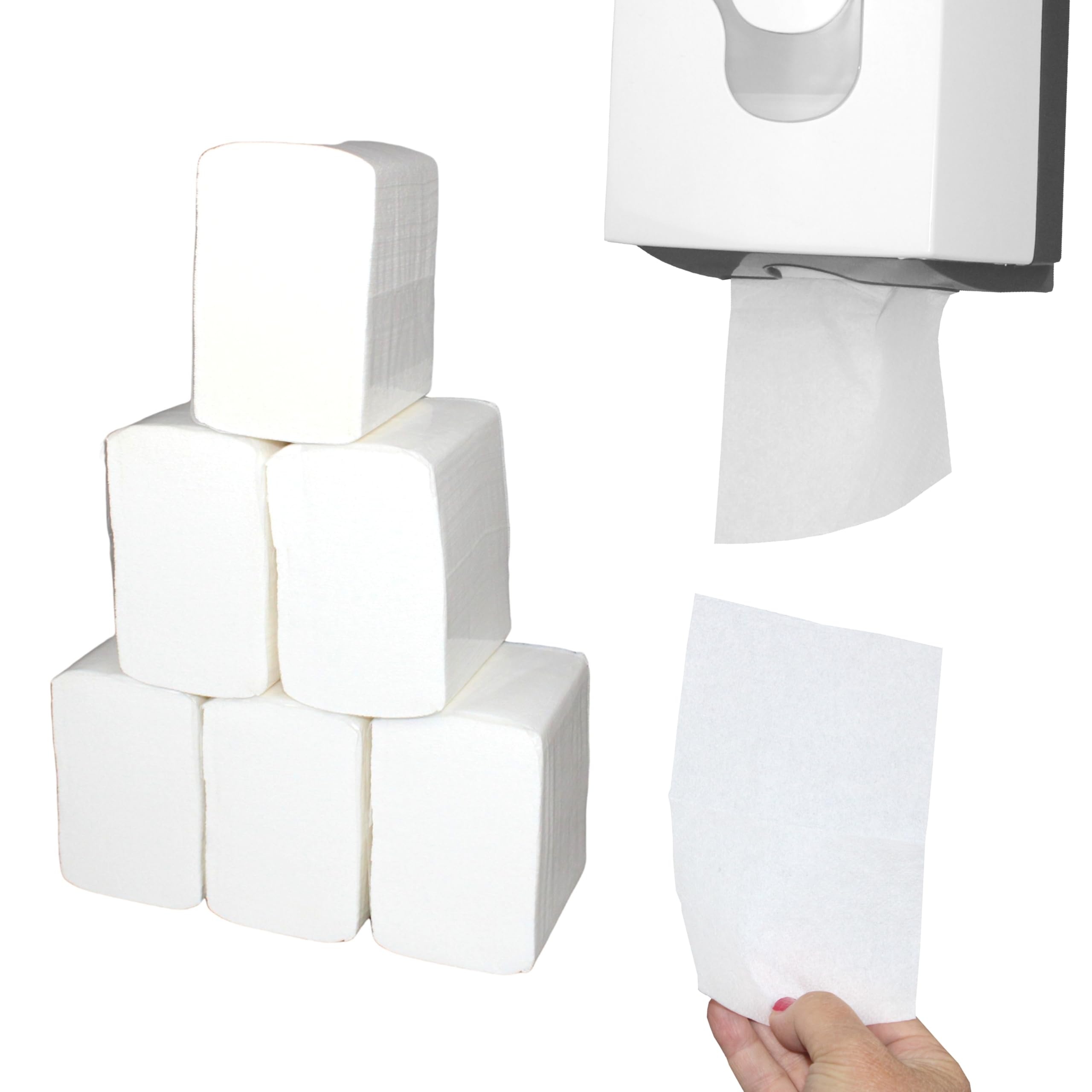 Produktbild von Semy Top Einzelblatt Toilettenpapier – 9000 Blatt, 2-lagig, Hochweiß, 10 X 22 Cm, Zellstoff, Ohne Bleichmittel, Für Spender