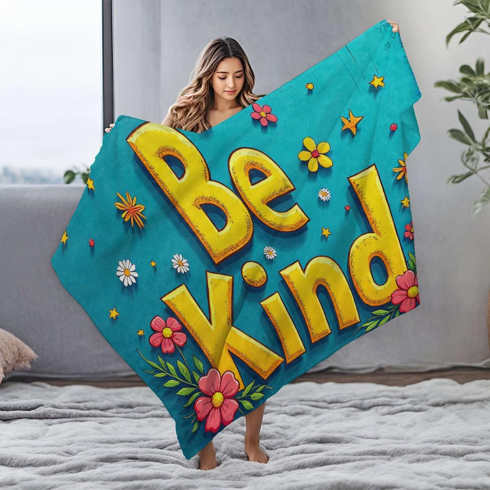 Couverture polaire flanelle contre le froid plaid doux fleurs étoiles