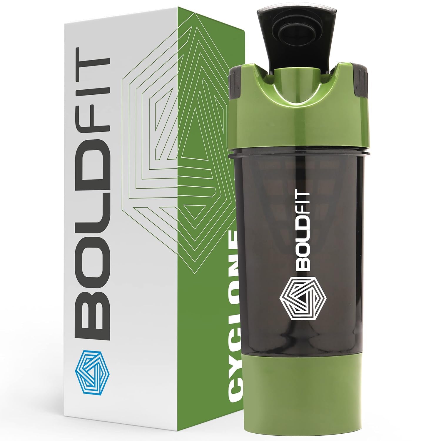 Boldfit Gym Shaker Pro Cyclone Shaker Bottle 500ml With Extra