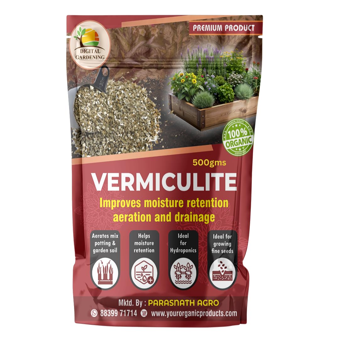 Digital Gardening Natural Coarse Vermiculite for Plants Organic| Mix Grow Medium for Potted Plants, Hydroponics, Terrariums, Orchids, Mushroom Growing (450gms) (B0D9TG25MB) Amazon Price History, Amazon Price Tracker