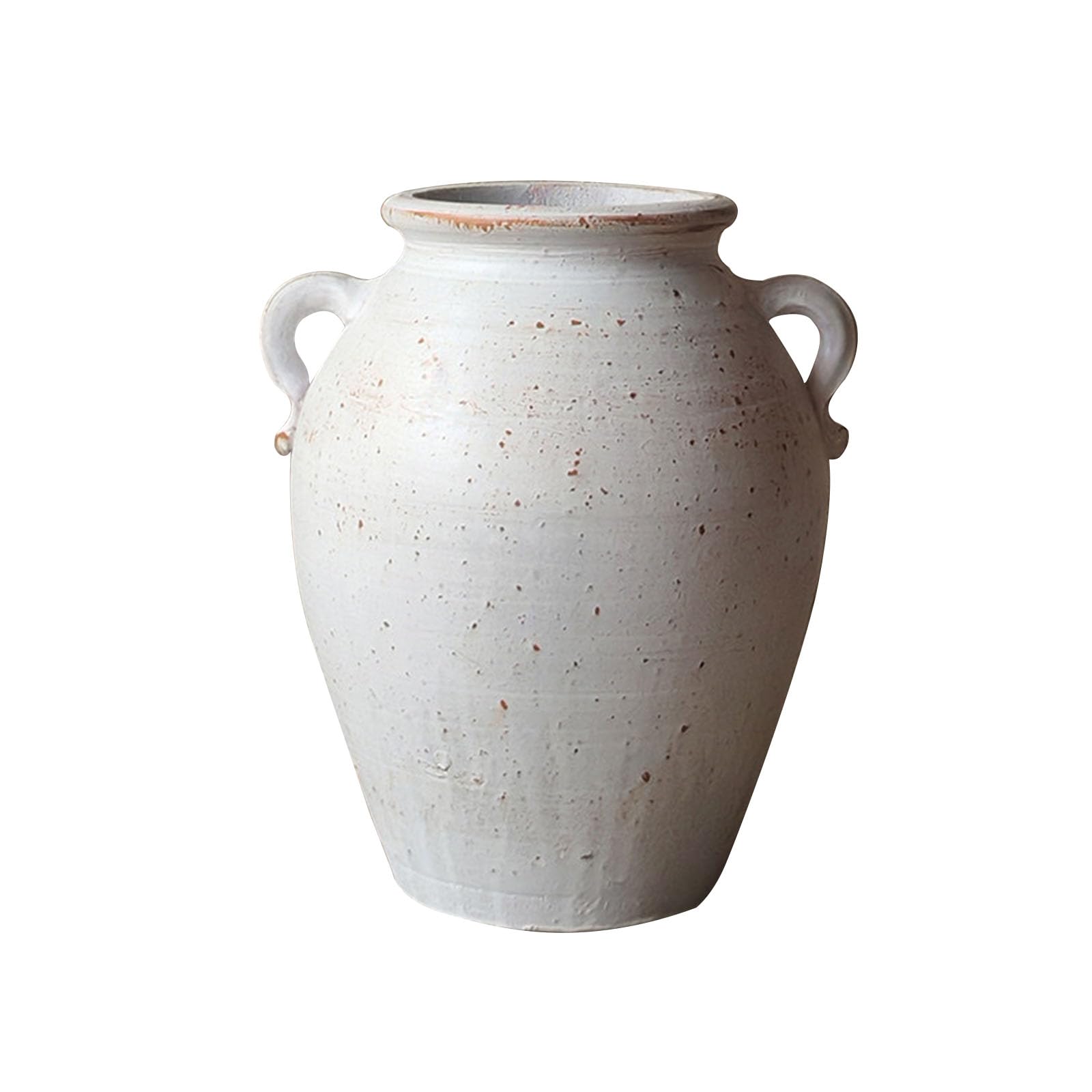 Countertop White Vase, Simple Vintage Vase, Decoration for Office, Study, Company, Dining Table, Ceramic, Height 17CM To 30CM(Size:H28CM,Color:White G)