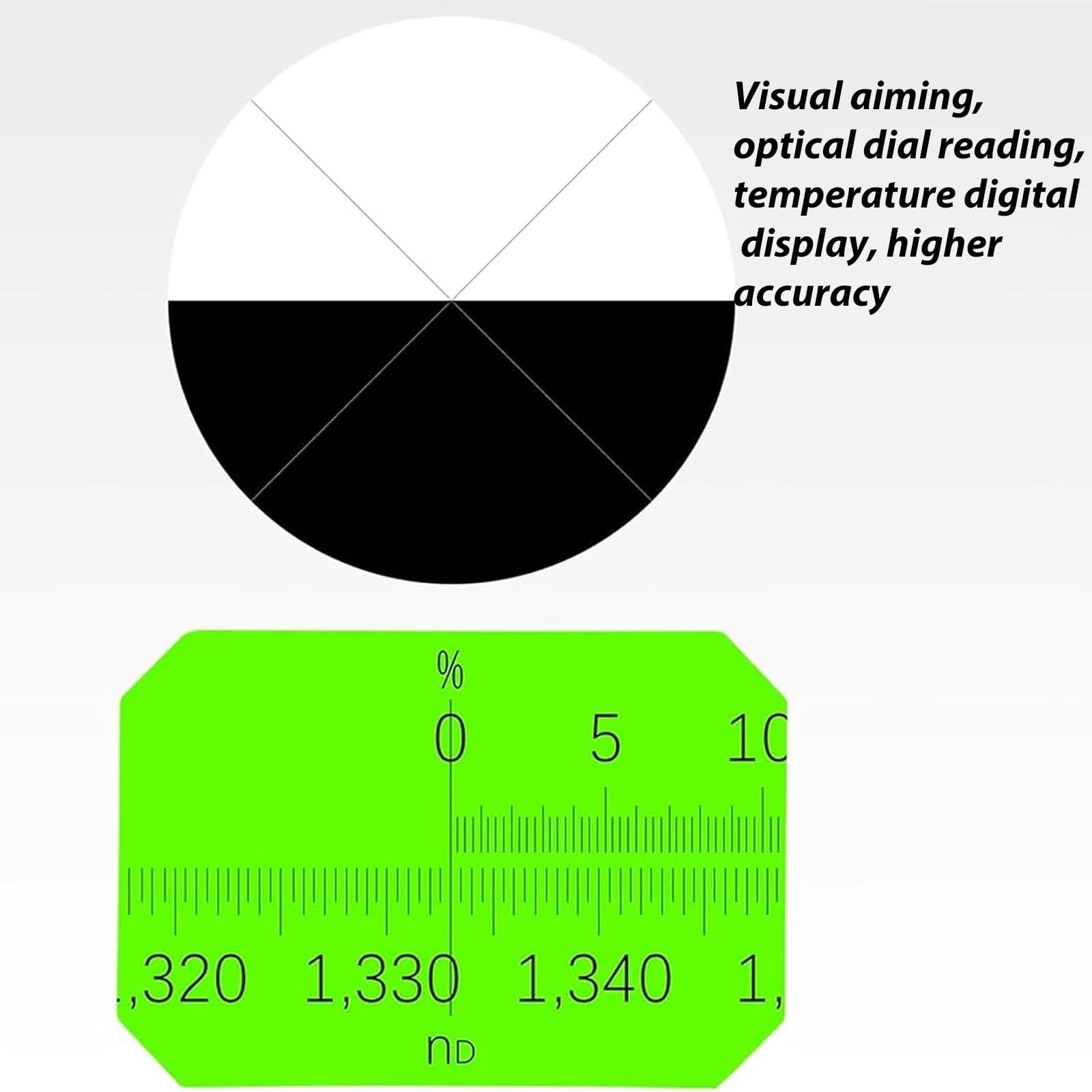 Monokular Digital Abbe Refraktometer 1.3000-1.7000 ND, 0.0002 Genauigkeit, 0-95% Brix, für Forschungslabor
